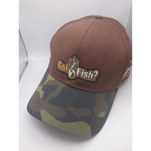 Got Fish Fishing Hat Cap Camouflage Adult Used Die Hard Bad To The Bone Brown